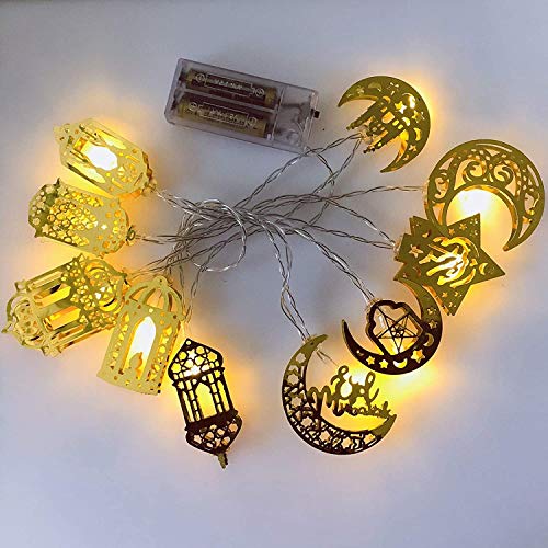 LED Muslim Lichterkette, Eid Ramadan Laternen, LED Lichter Leuchten Fünfzackiger Stern Marokkanische Kugel Hauptde Dekoration Für Festival, Party von Kayan
