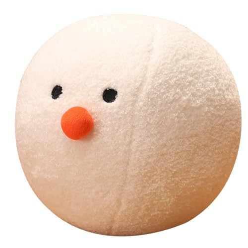 Kayfg Weißes Schneeball-Puppenkissen, Plüschtier, Kugelförmige Puppe, Cartoon, Weich, Süßes Festivalgeschenk für Kinder, 20 cm von Kayfg