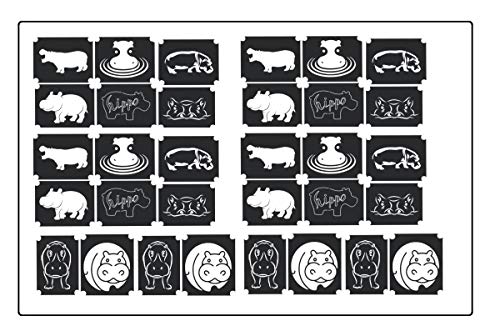 Hippo Nilpferd Collection Sammlung (Hippo Nilpferd tATTOO STENCIL) von Kaz Creations