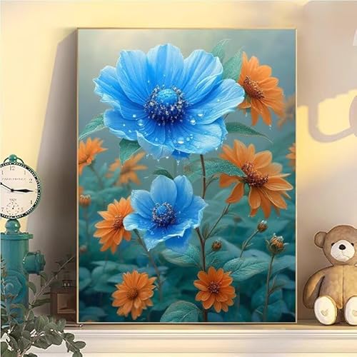 Blume Malen Nach Zahlen Erwachsene Groß XXL 100x130cm, Malen Nach Zahlen Kinder ab 8 Blume, DIY Paint by Numbers Geschenk Kreativ Set für Erwachsene, Mit 3 Pinsel und Acrylfarbe für Wanddeko YH1-137 von Kazhxnng