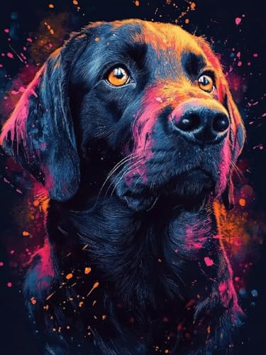 Hund Diamond Painting Groß XXL 100x130cm für Erwachsene Kinder ab 6 Jahre, 5D DIY Diamond Painting Tier, Diamant Malerei Bilder Stickerei, Dimond Kristall Handwerk Geschenke Set, Zuhause Dekor Y2-99 von Kazhxnng