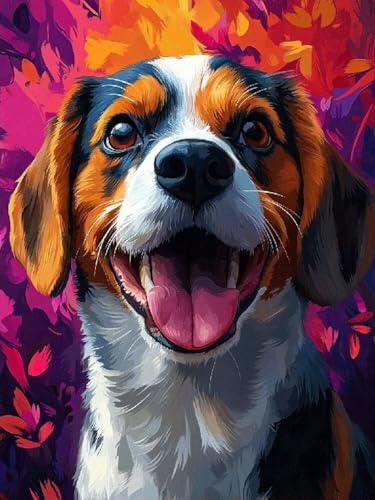 Hund Diamond Painting Groß XXL 100x130cm für Erwachsene Kinder ab 6 Jahre, 5D DIY Diamond Painting Tier, Diamant Malerei Bilder Stickerei, Dimond Kristall Handwerk Geschenke Set, Zuhause Dekor Y2-100 von Kazhxnng