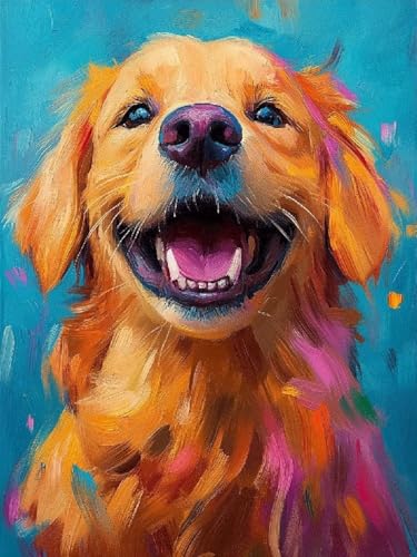 Hund Diamond Painting Groß XXL 100x130cm für Erwachsene Kinder ab 6 Jahre, 5D DIY Diamond Painting Tier, Diamant Malerei Bilder Stickerei, Dimond Kristall Handwerk Geschenke Set, Zuhause Dekor Y2-103 von Kazhxnng