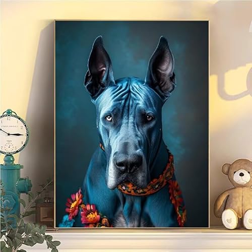 Hund Malen Nach Zahlen Erwachsene Groß XXL 70x90cm, Malen Nach Zahlen Kinder ab 8 Tier, DIY Paint by Numbers Geschenk Kreativ Set für Erwachsene, Mit 3 Feinen Pinsel und Acrylfarbe für Wanddeko YH1-60 von Kazhxnng