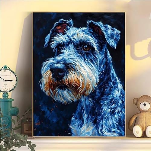 Hund Malen Nach Zahlen Erwachsene Groß XXL 70x90cm, Malen Nach Zahlen Kinder ab 8 Tier, DIY Paint by Numbers Geschenk Kreativ Set für Erwachsene, Mit 3 Feinen Pinsel und Acrylfarbe für Wanddeko YH1-63 von Kazhxnng