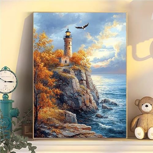 Landschaft Malen Nach Zahlen Erwachsene Groß XXL 45x60cm, Leuchtturm Malen Nach Zahlen Kinder ab 8 Jahre, DIY Paint by Numbers Kreativ Set für Erwachsene, Mit 3 Feinen Pinsel und Acrylfarbe YH2-316 Landschaft Malen Nach Zahlen Erwachsene Groß XXL 45x60cm, Leuchtturm Malen Nach Zahlen Kinder ab 8 Jahre, DIY Paint by Numbers Kreativ Set für Erwachsene, Mit 3 Feinen Pinsel und Acrylfarbe YH2-316 von Kazhxnng