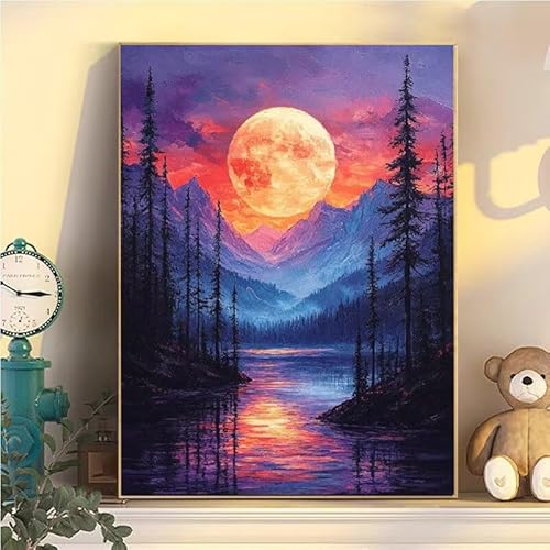 Landschaft Malen Nach Zahlen Erwachsene Groß XXL 60x80cm, Mond Malen Nach Zahlen Kinder ab 8 Jahre, DIY Paint by Numbers Geschenk Kreativ Set für Erwachsene, Mit 3 Feinen Pinsel und Acrylfarbe YH2-438 Landschaft Malen Nach Zahlen Erwachsene Groß XXL 60x80cm, Mond Malen Nach Zahlen Kinder ab 8 Jahre, DIY Paint by Numbers Geschenk Kreativ Set für Erwachsene, Mit 3 Feinen Pinsel und Acrylfarbe YH2-438 von Kazhxnng