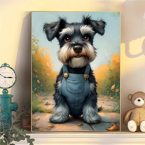 Malen Nach Zahlen Erwachsene Hund, Malen Nach Zahlen ab 9 Jahre Mädchen Tier, Paint by Numbers Adults Hobby Leinwand 30x40cm, DIY Bastelset Erwachsene Kinder Set, Mit 3 Pinseln, Acrylfarbe YH1-64 von Kazhxnng