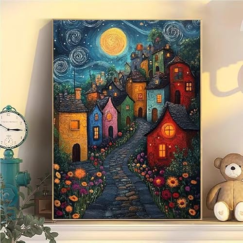 Malen Nach Zahlen Erwachsene Karikatur, Malen Nach Zahlen ab 9 Jahre Mädchen Kleine Stadt, Paint by Numbers Adults Hobby Leinwand 100x130cm, DIY Bastelset Erwachsene Kinder, Mit 3 Pinseln YH2-457 Malen Nach Zahlen Erwachsene Karikatur, Malen Nach Zahlen ab 9 Jahre Mädchen Kleine Stadt, Paint by Numbers Adults Hobby Leinwand 100x130cm, DIY Bastelset Erwachsene Kinder, Mit 3 Pinseln YH2-457 von Kazhxnng