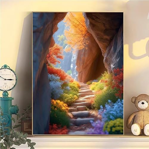 Malen Nach Zahlen Erwachsene Landschaft, Malen Nach Zahlen ab 9 Jahre Mädchen Baum, Paint by Numbers Adults Leinwand 20x30cm, DIY Bastelset Erwachsene Kinder Set, Mit 3 Pinseln, Acrylfarbe YH1-177 von Kazhxnng