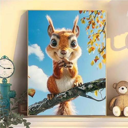 Malen Nach Zahlen Erwachsene Tier, Malen Nach Zahlen ab 9 Jahre Mädchen Eichhörnchen, Paint by Numbers Adults Hobby Leinwand 35x45cm, DIY Bastelset Erwachsene Kinder, Mit 3 Pinseln, Acrylfarbe YH2-69 Malen Nach Zahlen Erwachsene Tier, Malen Nach Zahlen ab 9 Jahre Mädchen Eichhörnchen, Paint by Numbers Adults Hobby Leinwand 35x45cm, DIY Bastelset Erwachsene Kinder, Mit 3 Pinseln, Acrylfarbe YH2-69 von Kazhxnng