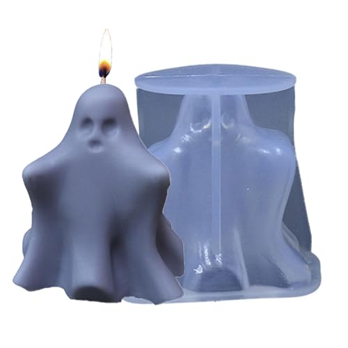 Halloween Silikonformen für Kerzen - DI Y Horror-Totenkopf-Kerzenmodell aus Silikon | DI Y Harz Gießform für Sojawachs Aromatherapie Seife Fondant Süßigkeiten Schokolade Kuchen Dekoration von Kbnuetyg