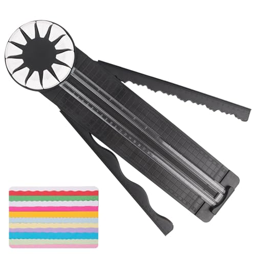 Paper Cutter - Wave Edges Paper Dial Trimmer, Decorative Paper Cutting Tool | 12 in 1 Multifunctional Paper Craft Machine, Paper Cutting Machine for Packaging and Scrapbook, 46.8x12.3x3.2cm von Kbnuetyg