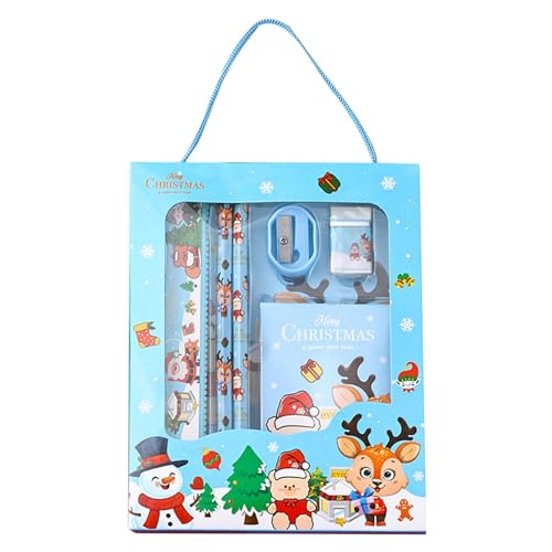 Weihnachts-Schreibwaren-Set Für Die Schule - Weihnachts-Schreibwaren-Sets Für Kinder, 6er-Set Weihnachts-Briefpapier-Set | Niedliche Festliche Schreibwaren, Schulgeschenke Für Weihnachten von Kbnuetyg