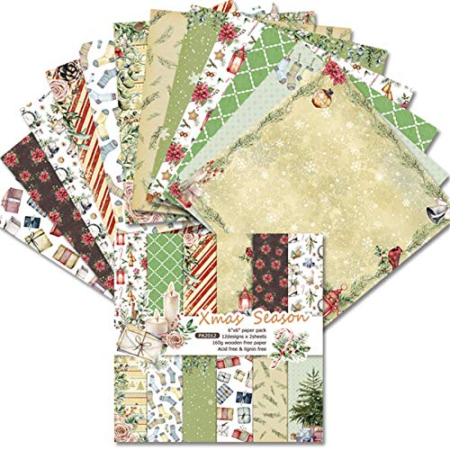 Scrapbooking Papier Motivpapier Dekopapier Scrapbook Muster Papierblock Gemustertes Karton Mit Vintage Design Winter Weihnachten Thema Sammelalbum Für DIY Handwerk Foto Hintergrund Deko von Kbsin212