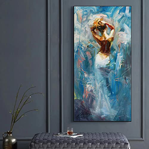 Abstrakte Kunst Figur Frau Ölgemälde auf Leinwand Wandkunst Poster Drucke Wandbilder für Wohnzimmer Heimdekoration 60 x 80 cm ohne Rahmen von Kbsmx