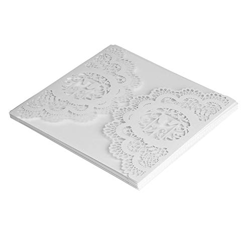 10Pcs/Set European Style Carved Personalized Business Wedding Invitation Cards Party (009) von Kcabrtet