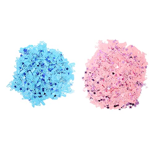 Kcabrtet 160g Gender Reveal Konfetti, Exquisites Blau-rosa Süßes Fußabdruck-Gender Reveal, Tischkonfetti Für Babyparty-Party von Kcabrtet