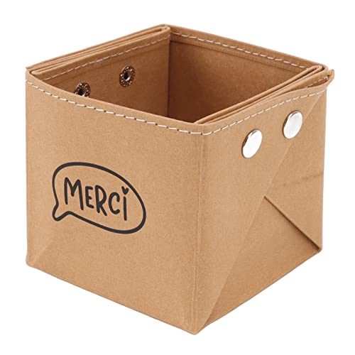 Kcabrtet Papieraufbewahrungsbehälter, Rindsleder, faltbar, wasserdicht, Kraftpapier-Organizer-Box für den Büro-Desktop (S 80 X 80 X 38cm (31.5in L X 31.5in W X 14.96in H)) von Kcabrtet