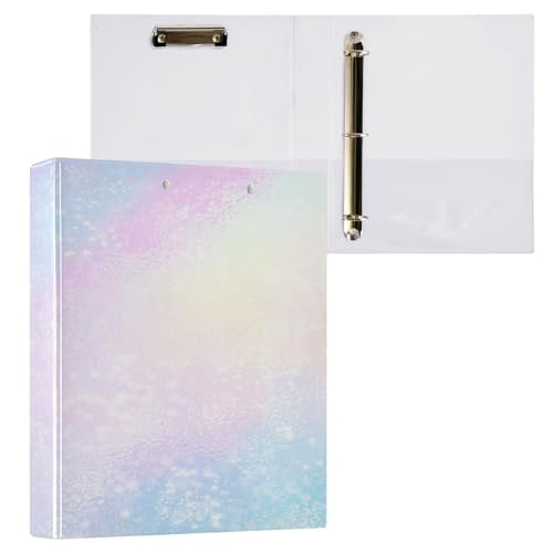 Kcldeci 3-Ringbuch, Hardcover, Regenbogen-Galaxie, 3,8 cm, runde Ringe mit Innentaschen, Schule, Büro, Rezeptkarten, Ordner, Organizer, 2 Stück von Kcldeci