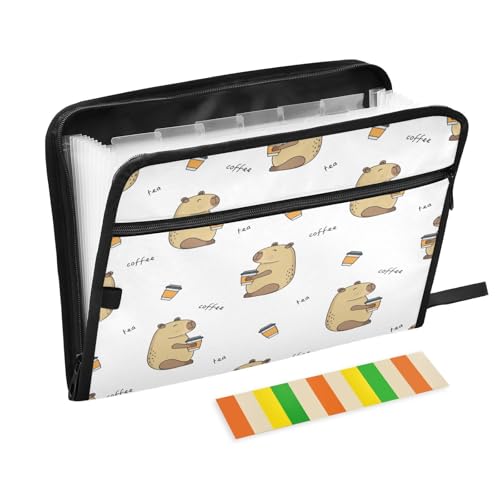 Kcldeci Capybara Fächermappe mit 13 Fächern, Akkordeon-Aktenordner, A4, Briefgröße, Papier, Dokumente, Quittungen, Organizer, Akkordean-Aktenordner für Klassenzimmer, Zuhause, Büro und Reisen Kcldeci Capybara Fächermappe mit 13 Fächern, Akkordeon-Aktenordner, A4, Briefgröße, Papier, Dokumente, Quittungen, Organizer, Akkordean-Aktenordner für Klassenzimmer, Zuhause, Büro und Reisen von Kcldeci