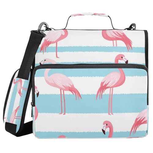 Kcldeci Cartoon-Flamingo-Muster, 3 Ringe, 3,8 cm Reißverschluss, 500 Blatt, Trapperhalter, Organizer, Tasche mit Schultergurt, Fächermappen für Schule und Büro Kcldeci Cartoon-Flamingo-Muster, 3 Ringe, 3,8 cm Reißverschluss, 500 Blatt, Trapperhalter, Organizer, Tasche mit Schultergurt, Fächermappen für Schule und Büro von Kcldeci
