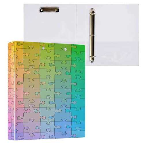 Kcldeci Hardcover 3-Ringbuch für Papier in Briefgröße, Regenbogenfarben, 3,8 cm runde Ringe, Ordner-Organizer für Schule/Büro, 1 Stück von Kcldeci