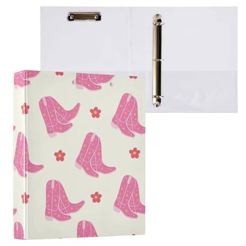 Kcldeci Howdy Cowboystiefel und Blumen, 3 Ringordner, 2 Stück, 3,8 cm runder Ring für Papier in Briefgröße, Hardcover-Ordner für Schule, Büro und Zuhause Kcldeci Howdy Cowboystiefel und Blumen, 3 Ringordner, 2 Stück, 3,8 cm runder Ring für Papier in Briefgröße, Hardcover-Ordner für Schule, Büro und Zuhause von Kcldeci