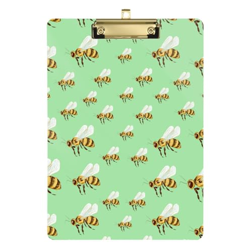 Kcldeci Klemmbretter aus Acryl, Bienen auf hellgrünem Acryl, Standard-Buchstabe, A4, Klemmbretter für Klassenzimmer, Lehrer, Frauen, Klemmbrett, Büro, Schulbedarf, Silber, 30,5 x 22,9 cm Kcldeci Klemmbretter aus Acryl, Bienen auf hellgrünem Acryl, Standard-Buchstabe, A4, Klemmbretter für Klassenzimmer, Lehrer, Frauen, Klemmbrett, Büro, Schulbedarf, Silber, 30,5 x 22,9 cm von Kcldeci