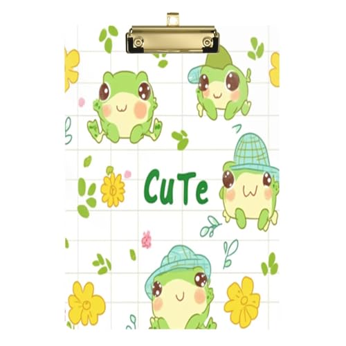 Kcldeci Lovely Frog Acryl-Klemmbrett A4 Größe Klemmbretter für Klassenzimmer, Krankenpflege, Hartfaserplatte für Bürobedarf, Schule, Silber, 30,5 x 22,9 cm Kcldeci Lovely Frog Acryl-Klemmbrett A4 Größe Klemmbretter für Klassenzimmer, Krankenpflege, Hartfaserplatte für Bürobedarf, Schule, Silber, 30,5 x 22,9 cm von Kcldeci