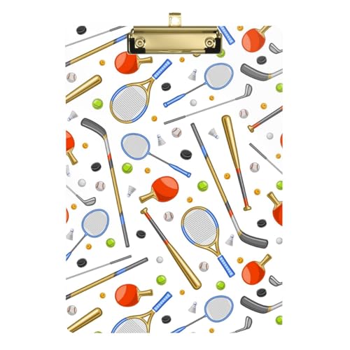 Kcldeci Sport Gear Tennisschläger Acryl-Klemmbretter Standard-Buchstabe A4-Klemmbretter für Klassenzimmer, Lehrer, Frauen, Klemmbrett, Büro, Schulbedarf, Gold, 30,5 x 22,9 cm Kcldeci Sport Gear Tennisschläger Acryl-Klemmbretter Standard-Buchstabe A4-Klemmbretter für Klassenzimmer, Lehrer, Frauen, Klemmbrett, Büro, Schulbedarf, Gold, 30,5 x 22,9 cm von Kcldeci