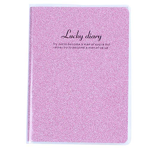 Kcvzitrds Pvc Cover Rosa Glitter Powder Decor Tagebuch Notizbuch Notizblock 80 Blatt von Kcvzitrds