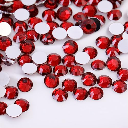 1000 Stück 5mm SS20 Strasssteine mit flacher Rückseite Klar Crystal Strass für Nagelkunst, Basteln, Kleidung, Schuhe, Taschen (Dunkelrot) von Kdkyy