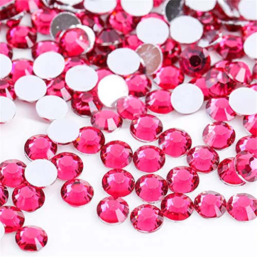 1000 Stück 5mm SS20 Strasssteine mit flacher Rückseite Klar Crystal Strass für Nagelkunst, Basteln, Kleidung, Schuhe, Taschen (Hellrosa Rot) von Kdkyy