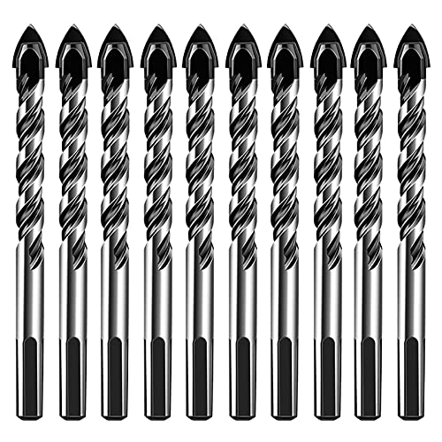 10er Bohrer Set 6mm Fliesenbohrer Keramikbohrer Steinbohrer Glasbohrer für Fliesen, Keramik, Porzellan, Zubehör, Beton, Ziegel, Kunststoff, Holzfür Bohrmaschinen von KeaJuidy