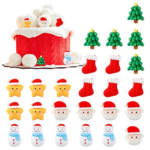 Keaziu 25 Stück Frohe Weihnachten Cupcake Topper Harz Weihnachten Cupcake Picks Schneemann Stern Baum Cupcake Toppers Kuchen Dekoration Party Supplies Familie Party Dekoration von Keaziu