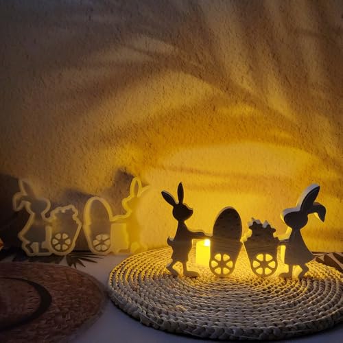 Silikonform Ostern, Silikonformen GießFormen Hase, Silikonformen GießFormen FrüHling,Diy Silikonform Osterei, Ostern Deko Rabbit FüR Handwerk,Seife Kerzen Ostergeschenke (Kaninchenwagen) von Keboygym