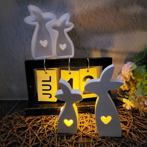 Silikonform Ostern, Silikonformen GießFormen Hase, Silikonformen GießFormen FrüHling,Diy Silikonform Osterei, Ostern Deko Rabbit FüR Handwerk,Seife Kerzen Ostergeschenke (Stehen Kaninchen) von Keboygym