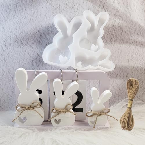 Silikonform Ostern, Silikonformen GießFormen Hase, Silikonformen GießFormen FrüHling,Diy Silikonform Osterei, Ostern Deko Rabbit FüR Handwerk,Seife Kerzen Ostergeschenke (Verzerrte Ohren) von Keboygym