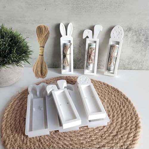 Silikonform Ostern,Silikonformen GießFormen Hasen,Silikonformen GießFormen FrüHling Ostern Deko,Ostereier Zum BefüLlen,Osterhase Bastelform FüR ostern geldgeschenke (3 PCS Schokoladenhalter) von Keboygym