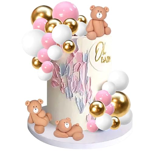 53 Stück Tortendeko Kugeln, Schaumkugeln Cupcake Topper, Mini Ballons Kuchen Deko Für Selbstgemachte Kuchendekorationen Hochzeiten Jubiläen Geburtstage Babypartys von KedidO