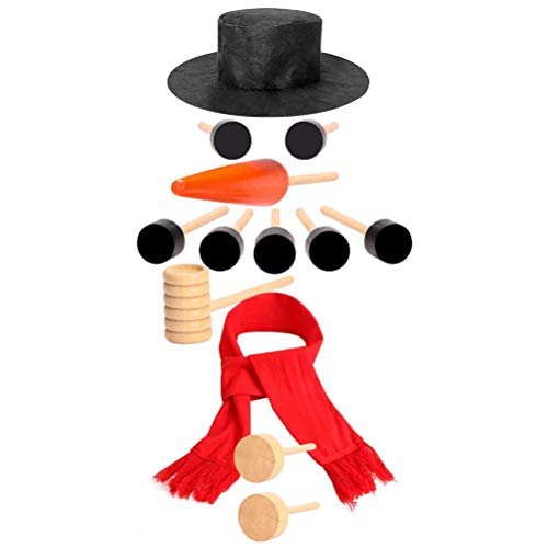 Keenso Schneemann-Dekorationsset, Schneemann-Bastelset, Winter-Partyspielzeug, Weihnachtsdekorationsset (Schwarz Rot) von Keenso