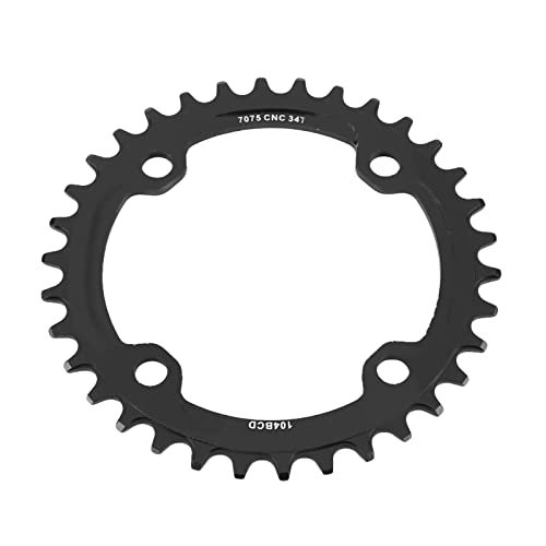 Mountain Bike Steel Einer Kurbelkettenring 32/34/36/38T für Ultimative Kettenretention und Lebensdauer, Einfach zu Installieren für die Fahrradreparatur [Moutain Bike, Crankset] (32T) (34T) von Keenso