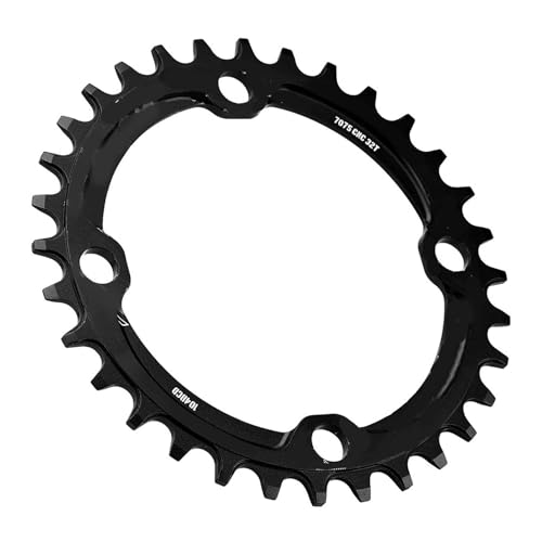 Mountain Bike Steel Einer Kurbelkettenring 32/34/36/38T für Ultimative Kettenretention und Lebensdauer, Einfach zu Installieren für die Fahrradreparatur [Moutain Bike, Crankset] (32T) von Keenso