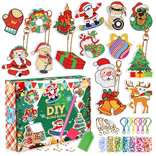 Christmas Painting Sticker Kit, Weihnachten Diamant Gemälde Aufkleber Kit, Weihnachten Diamond Painting Set, Diamond Painting Sticker, Weihnachten Diamond Painting Kinder, 5D Diamant Aufkleber Kit (B) von Keeplus