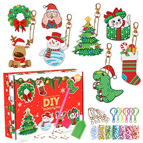 Christmas Painting Sticker Kit, Weihnachten Diamant Gemälde Aufkleber Kit, Weihnachten Diamond Painting Set, Diamond Painting Sticker, Weihnachten Diamond Painting Kinder, 5D Diamant Aufkleber Kit (A) von Keeplus