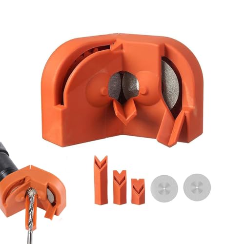 Grishay SharpMax Pro, Libiyi SharpMax Pro, Outfany Drill Bit Sharpener, Mehrzweckbohrer -Bit -Schleifenschärfer, Tragbaren Bohrmäppchen -Schleifwerkzeug, Bohrer -Bitschärfer Für Alle Bits (Orange) von Keeplus