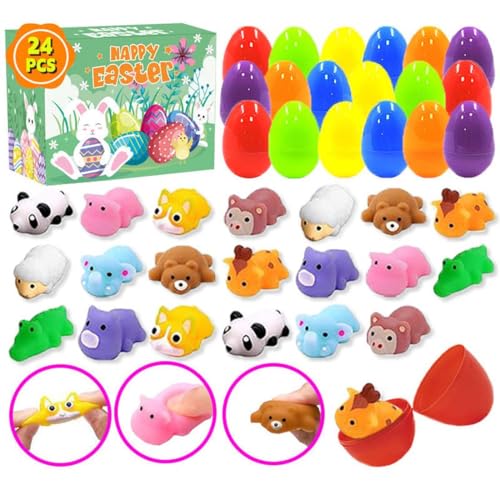 Keeplus Prefilled Easter Eggs with Toys, Gefüllte Ostereier mit Spielzeugautos, Anti Stress Bälle Kaninchen,gefüllte Ostereier,Ostereier Stressball, Ostergeschenke Kinder für Klassenzimmer, Party (B) von Keeplus