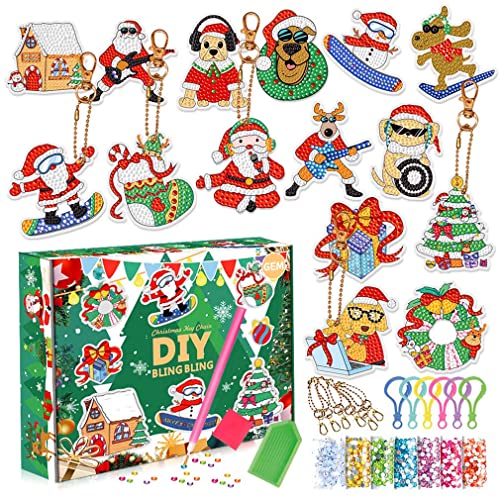 Weihnachtsmalerei-Aufkleberset,Christmas Painting Sticker Kit,Weihnachten Diamant Gemälde Aufkleber,Weihnachten Diamond Painting Set,Weihnachten Diamond Painting Kinder,5D Diamant Aufkleber Kit (C) von Keeplus