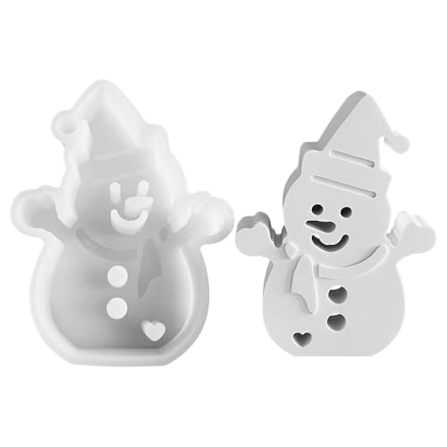 3D Schneemann Silikonformen Gießformen Weihnachten,DIY Schneemann Silikonform Weihnachten,Gießform Weihnachten Silikonform Kerzenhalter,Gießformen Silikon Weihnachten zur Weihnachtsdekoration von Keho Keho Kehongdun